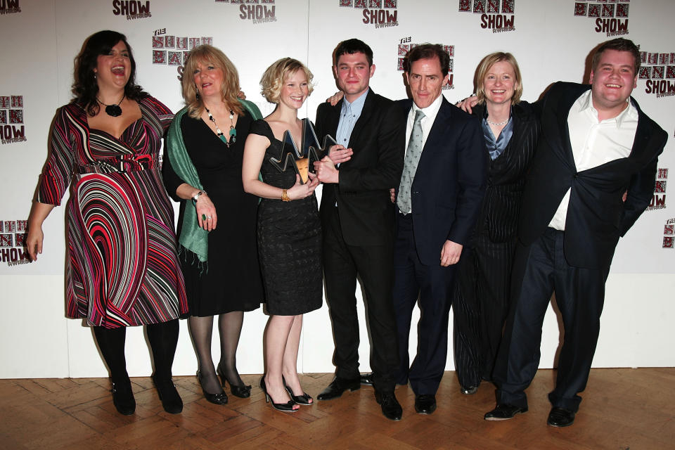 The cast of Gavin and Stacey collect Comedy Awards at The South Bank Show Awards at the Dorchester Hotel on January 29, 2008 in London, England.  (Photo by Fred Duval/FilmMagic) *** Local Caption ***