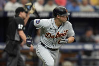 Detroit Tigers' Spencer Torkelson runs the bases following his home run off Tampa Bay Rays relief pitcher Matt Wisler during the seventh inning of a baseball game Wednesday, May 18, 2022, in St. Petersburg, Fla. (AP Photo/Chris O'Meara)