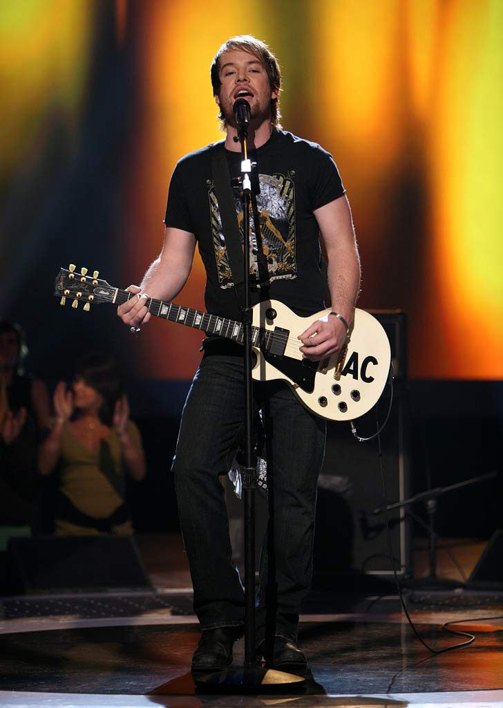 David Cook performs as one of the top 20 contestants on the 7th season of American Idol.