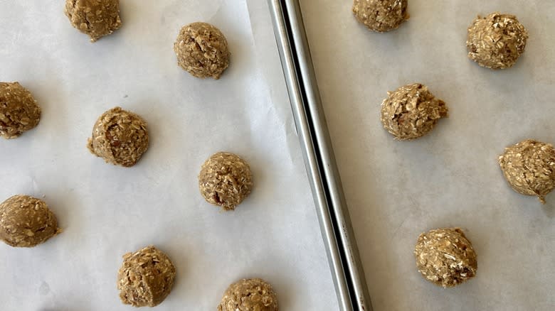 Scooped oatmeal cookies