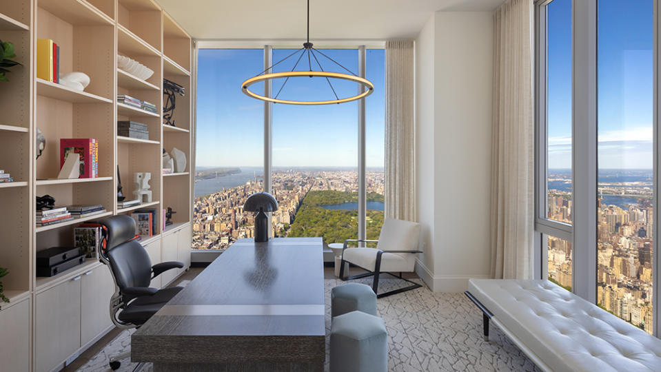 The office with a view inside the residence - Credit: Courtesy of Central Park Tower