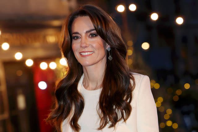 <p>Chris Jackson/Getty</p> Kate Middleton enters the Together At Christmas Carol Service at Westminster Abbey in London on December 8