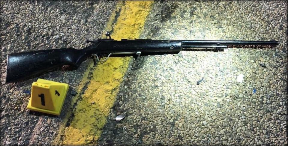 This .22-calibre rifle was recovered at the scene.