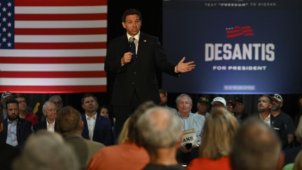 Ron DeSantis' campaign has burned through cash at an alarming rate and his popularity with Republican voters has fallen sharply. - Peter Zay/Anadolu/Getty Images