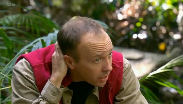 Matt Hancock's first appearance in the jungle caused a stir (Photo: ITV)