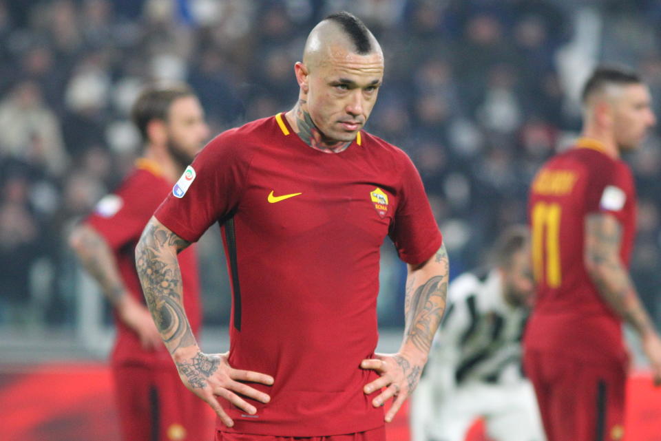 Radja Nainggolan during a game between Roma and Juventus. He has been dropped for Saturday’s game against Atalanta. (Getty)