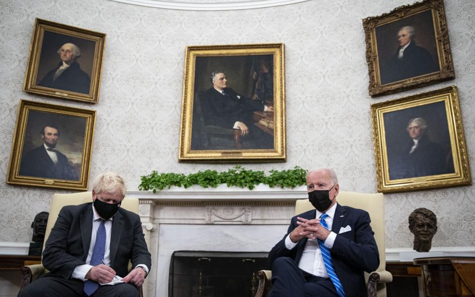 Boris Johnson and Joe Biden met in the Oval Office last month - Al Drago/The New York Times/Bloomberg