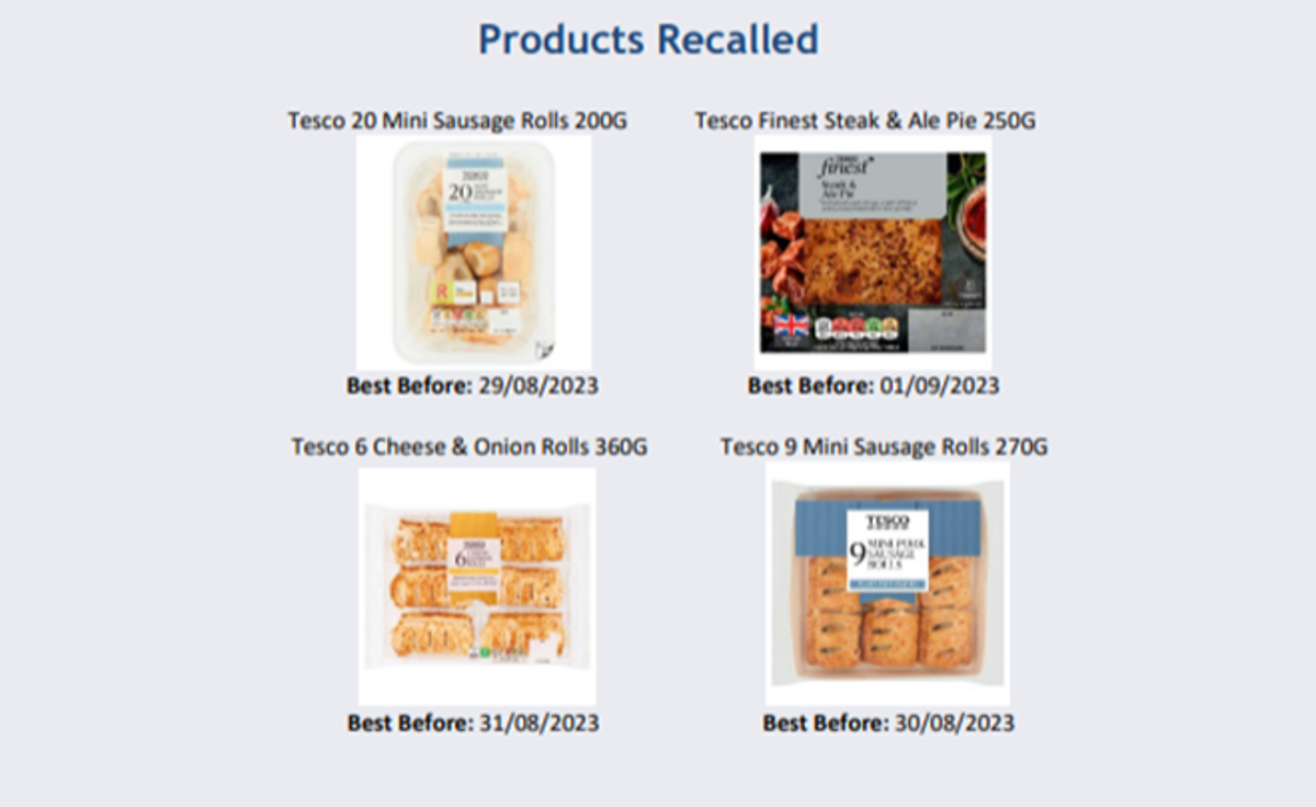 Tesco has recalled some of its pastry products over concerns they may contain pieces of plastic and metal. (Tesco)