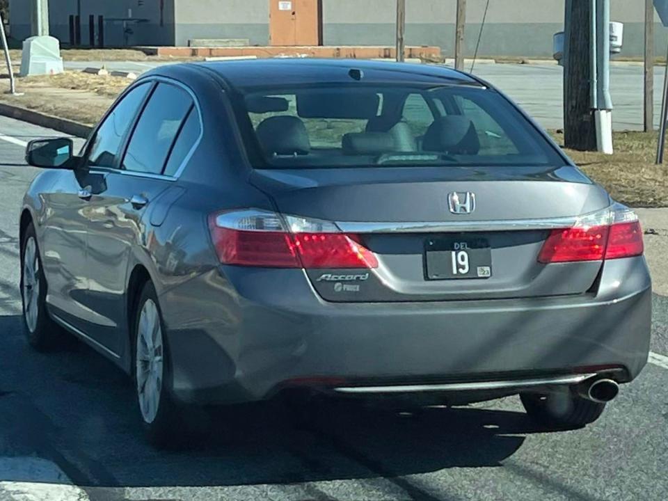 Not every vehicle with an ultra low-digit Delaware license plate is a luxury vehicle. No. 19 is found on a Honda Accord.