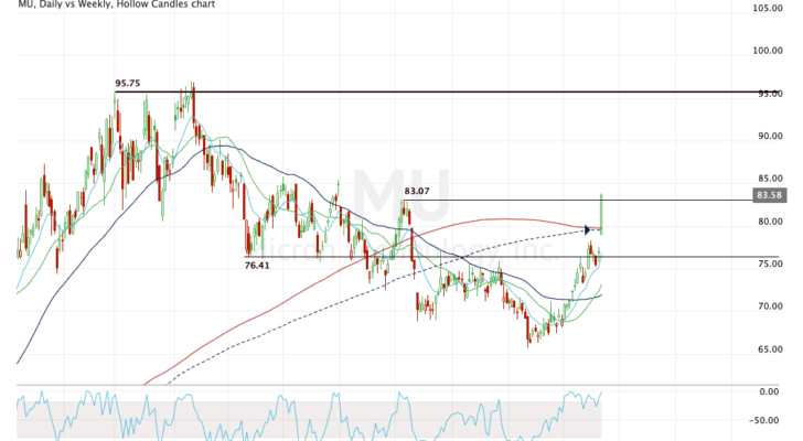 Daily chart of MU stock