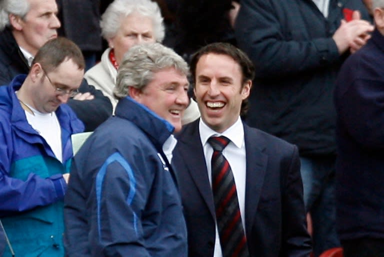 Steve Bruce (L) and Gareth Southgate (R) are both potential candidates for the top job as England manager, following the sudden departure of Sam Allardyce