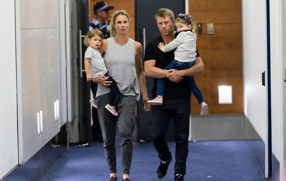 The family touching down in Sydney on Thursday. Source: Getty