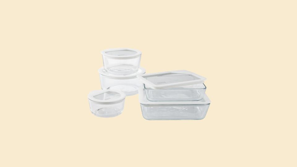 Give them some good glass with Pyrex glass storage containers.