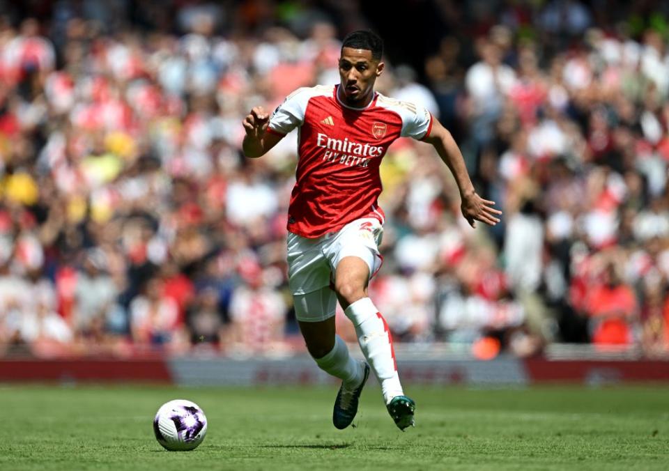 <em>William Saliba has a contract with Arsenal until 2027. (Photo by Shaun Botterill/Getty Images)</em>