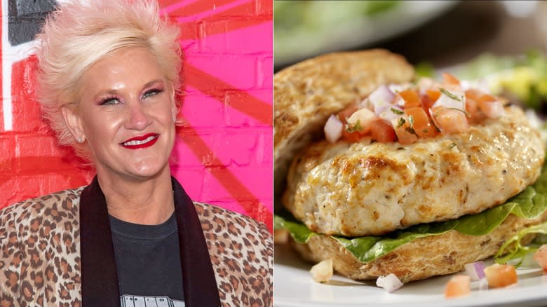 Anne Burrell and turkey burger 