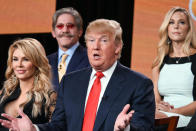 <p>From left, Brandi Glanville, Geraldo Rivera, Trump and Kate Gosselin onstage for a “Celebrity Apprentice” panel at the NBC 2015 Winter TCA on Jan. 16, 2015, in Pasadena, Calif. <i>(Photo: Richard Shotwell/Invision/AP)</i> </p>