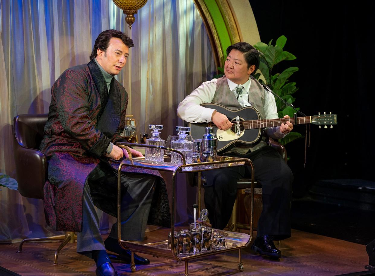 Tally Sessions and guitarist PJ Ju perform in "Dino! An Evening with Dean Martin," staged by Milwaukee Repertory Theater.