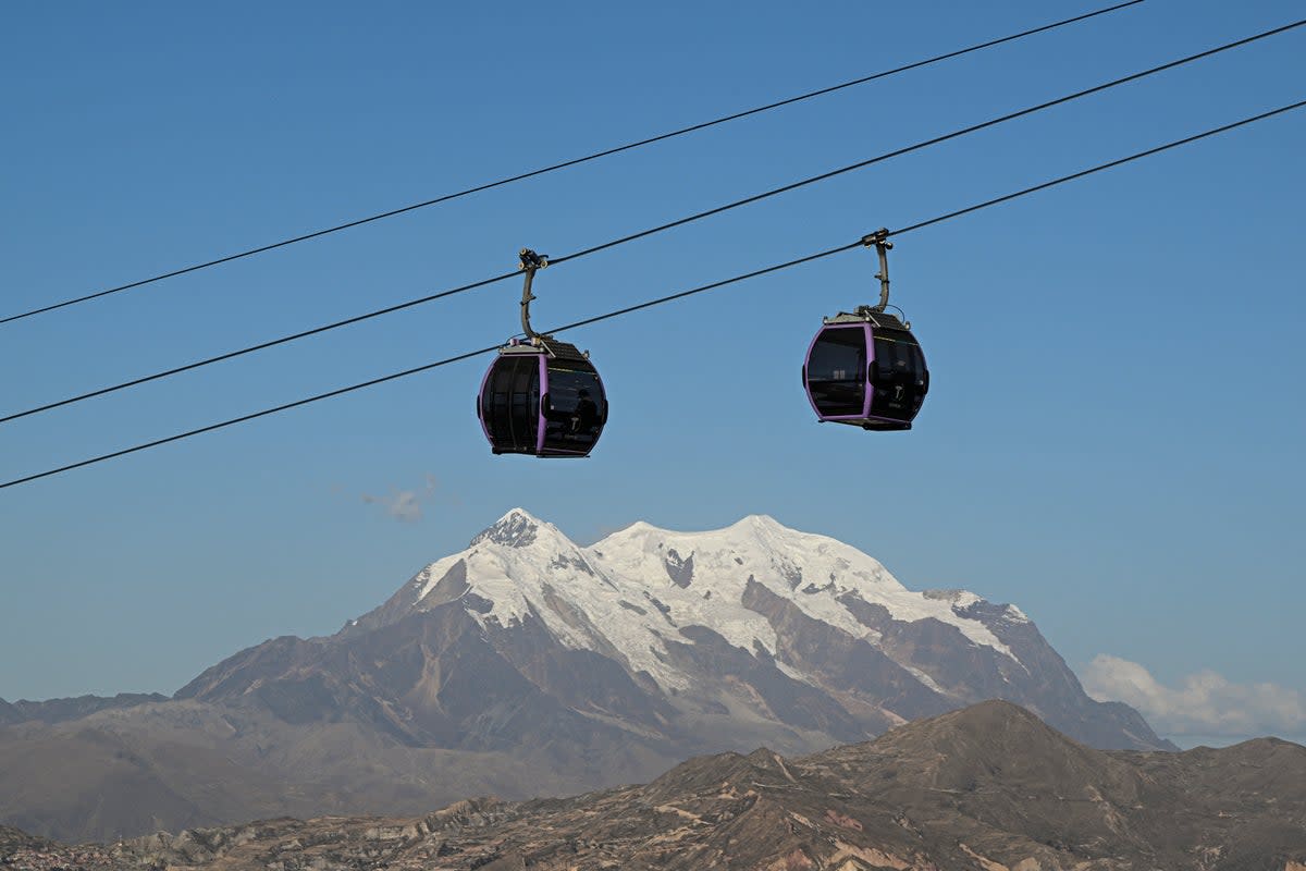 Stock image of a cable car in Bolivia. The one involved in Ms Lega’s incident was not used for transporting people  (AFP via Getty)