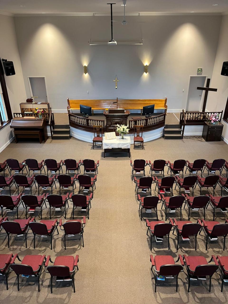 The revitalized Falmouth Baptist Church after receiving extensive renovations. 