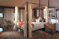 The Oberoi Vanyavilas Ranthambore- A stay at Vanyavilas is perfect for couples looking for adventure without compromising on luxury. You’ll wake up at dawn to drive into the beautiful Ranthambore forest in the hope of sighting a tiger; and by midday you can return to the plush comfort of The Oberoi’s 25 luxury tents (replete with huge bathrooms, beautiful tubs and teak floors). 