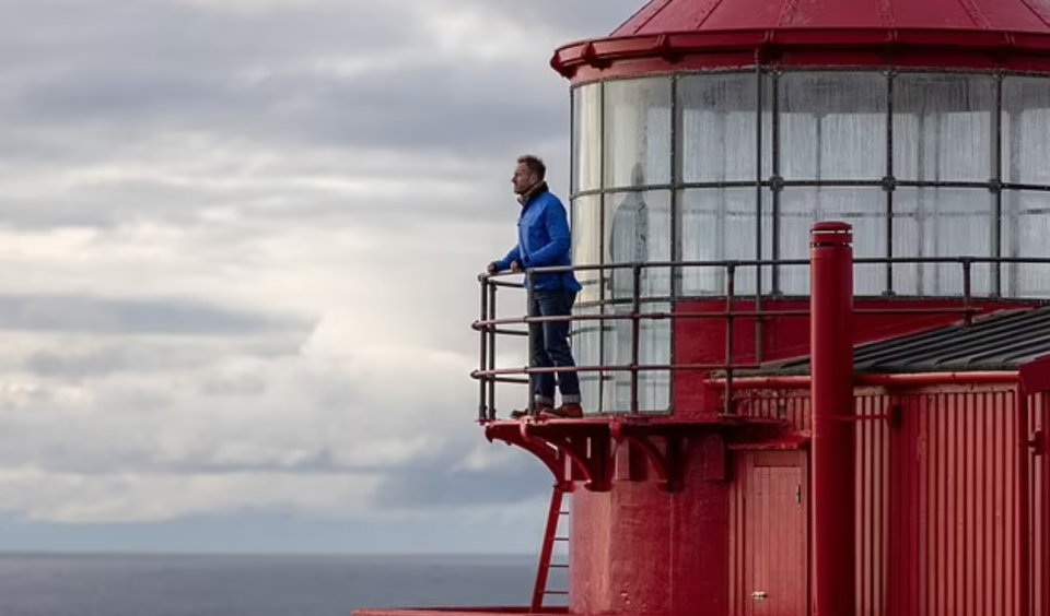 Ben Fogle travelled to the lighthouse in Norway. (Channel 5)