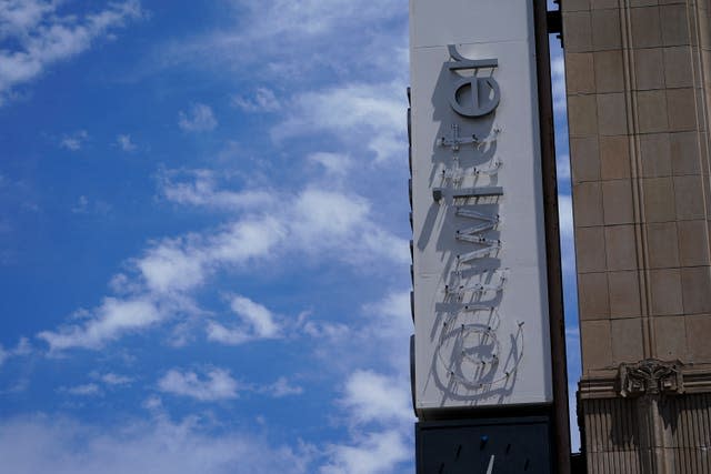 The logo was removed from the Twitter headquarters building in San Francisco on Monday 