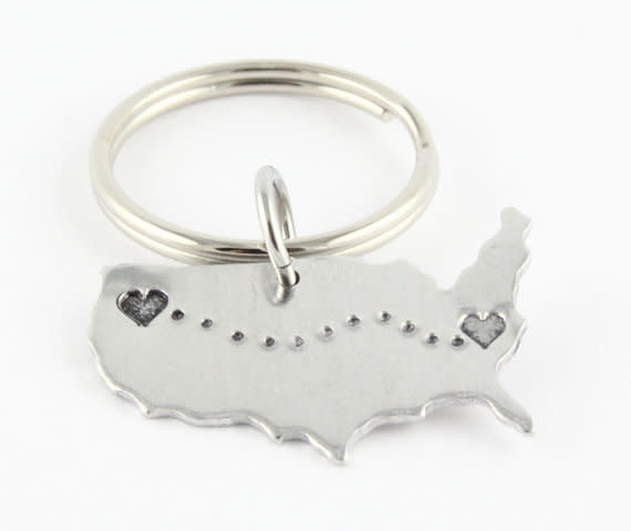 customized United States keychain for long distance relationship