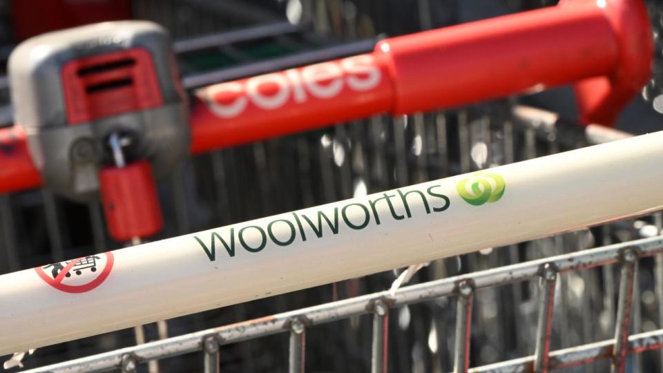 Woolworths and Coles supermarket