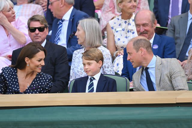 Karwai Tang/WireImage Kate Middleton, Prince George and Prince William attend Wimbledon in July 2022.