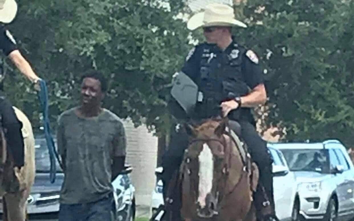 The Facebook picture showing Donald Neely being led by a rope