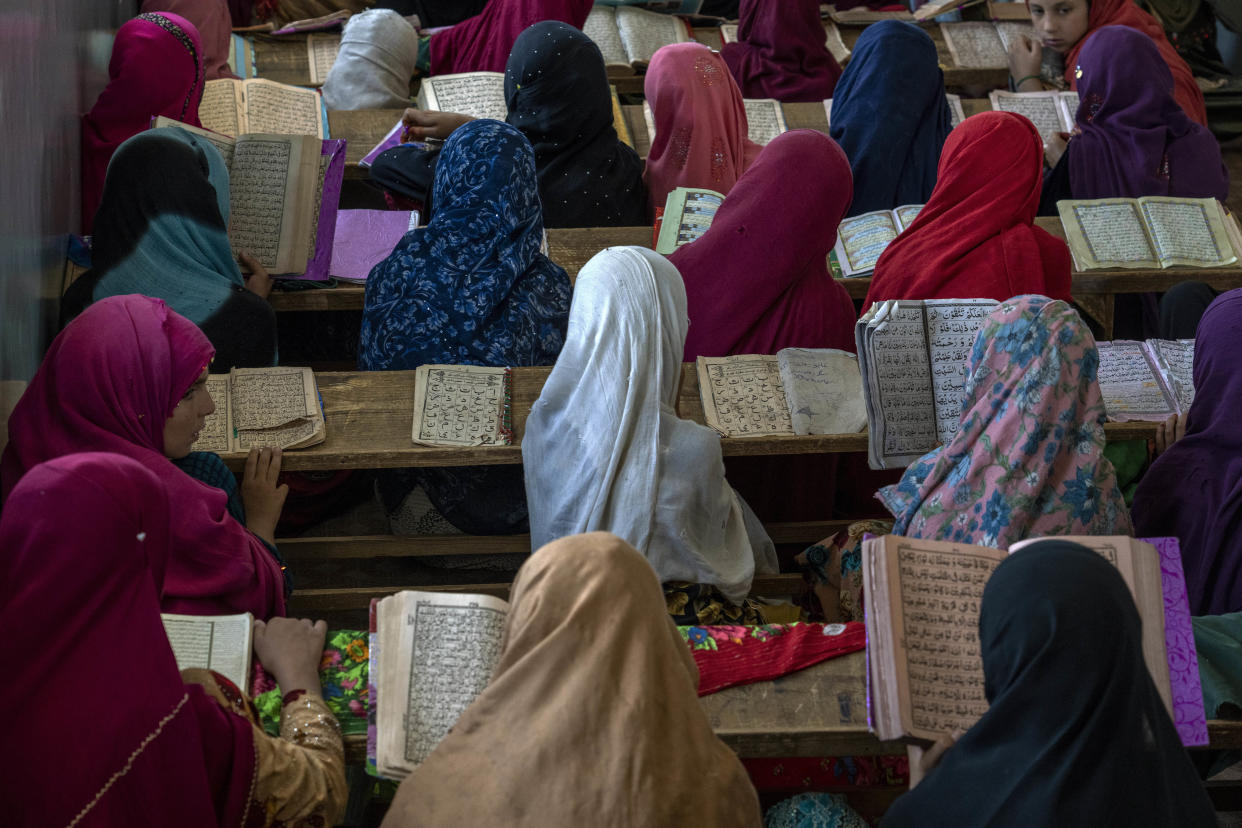 With no sign the ruling Taliban will allow them back to school, some girls and parents are trying to find ways to keep education from stalling for a generation of young women. (Ebrahim Noroozi / AP)