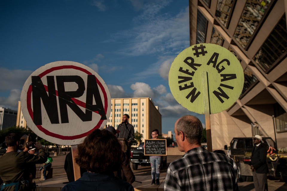 Attendees of the Dallas Stands Against the NRA rally on&nbsp;Friday.