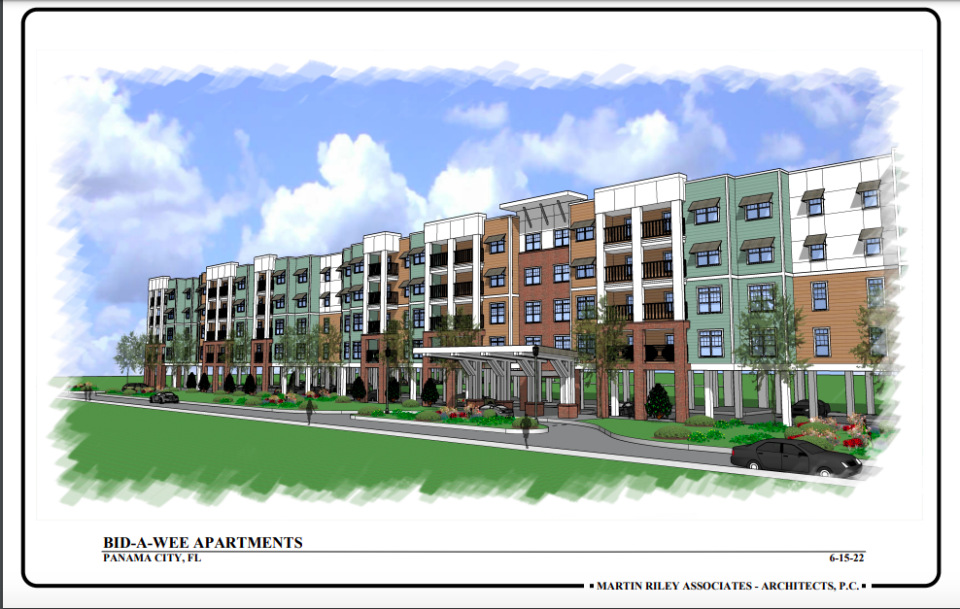The Bay County Commission approved $6 million between three proposals, bringing a total of 308 affordable housing to the Panama City area. Pictured are the renderings for Bid-A-Wee's complex, located at the intersection of 19th Street and Florida Avenue, which will consists of 144 units.