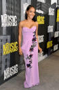 <p>The actress and musician wore a gorgeous column gown. (Photo: Getty Images) </p>