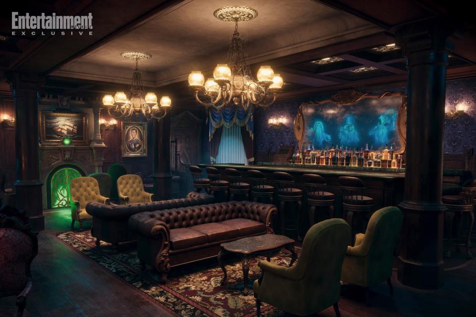 The Haunted Mansion Parlor bar on the Disney Treasure ship