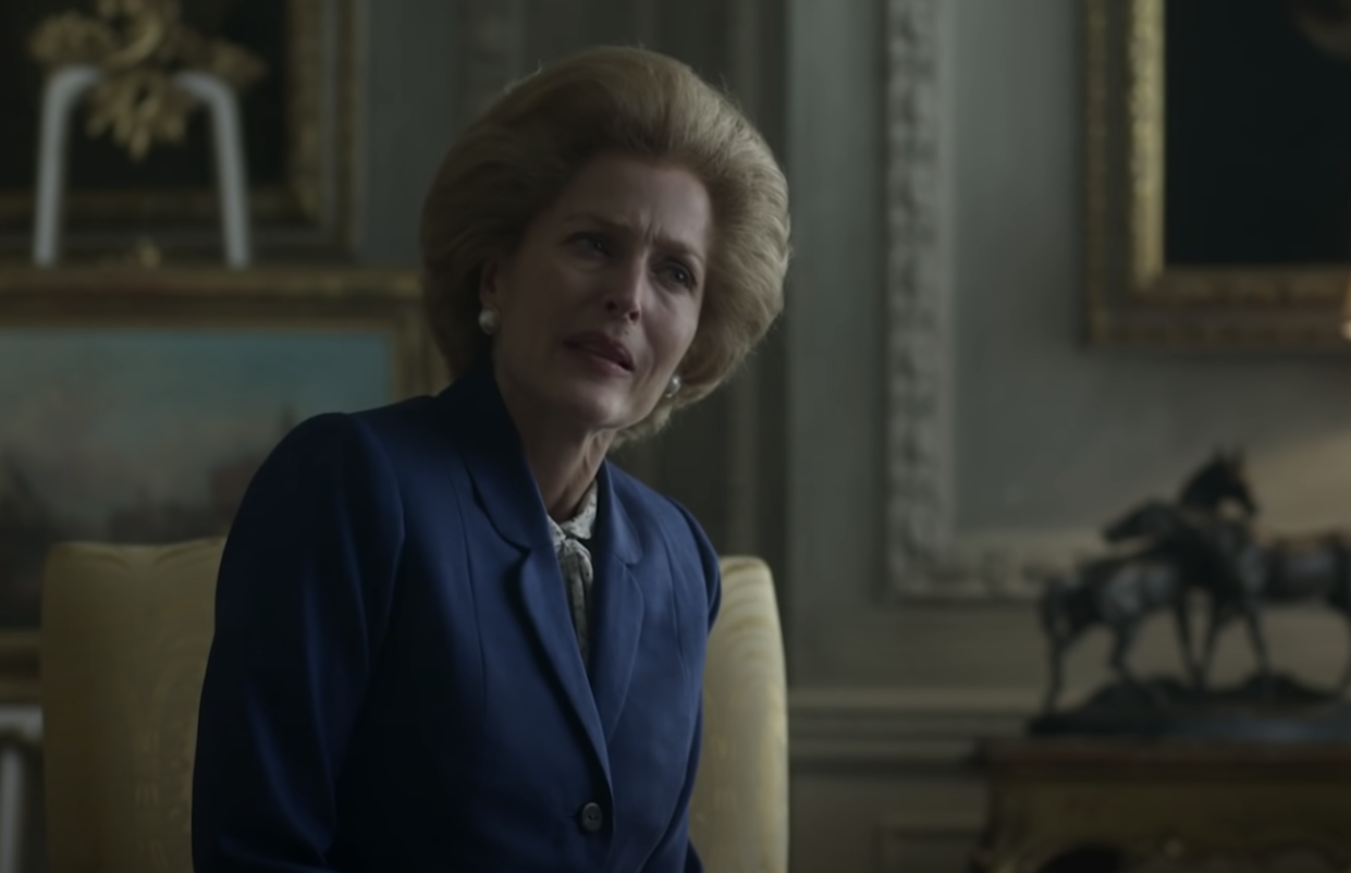 Tory MPs criticised the show's creators over their depiction of Mrs Thatcher. (Netflix/YouTube)