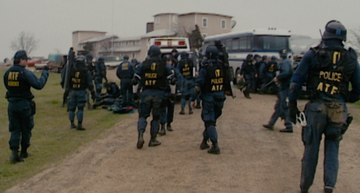 ATF agents outside of the Branch Davidian compound in Waco. (Photo: Courtesy of Netflix)