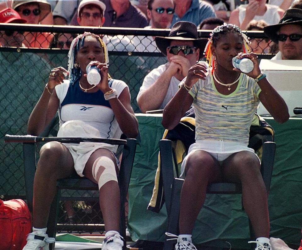 Venus and Serena Williams in 1998 at the Lipton.