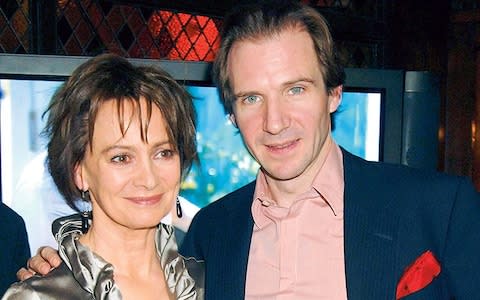 Fiennes with Francesca Annis in 2006 - Credit: getty