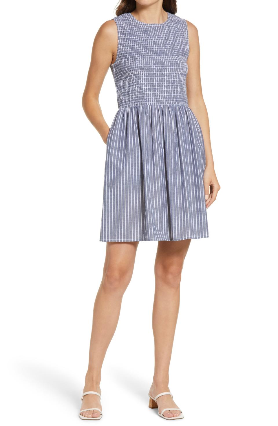 3) Stripe Smocked Dress