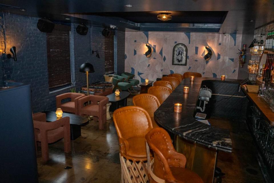 The lounge side of Puerta will feature moody candlelight.