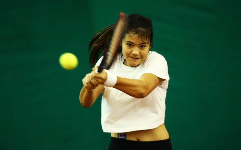 Emma Raducanu of Great Britain during the Great Britain Fed Cup - Getty Images