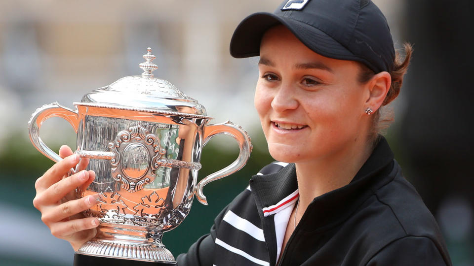 Australia's Ash Barty won the French Open final in straight sets. Pic: Getty