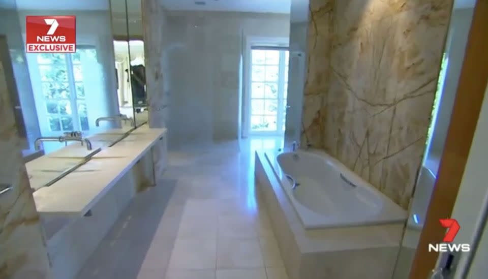 A bathroom in the Toorak property. Source: 7 News