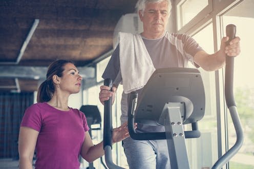 <span class="caption">Done properly, cardiac rehab can increase quality of life, and lower the risk of future harm. </span> <span class="attribution"><a class="link " href="https://www.shutterstock.com/image-photo/senior-man-exercising-on-stationary-bikes-661013335" rel="nofollow noopener" target="_blank" data-ylk="slk:Liderina/Shutterstock;elm:context_link;itc:0;sec:content-canvas">Liderina/Shutterstock</a></span>