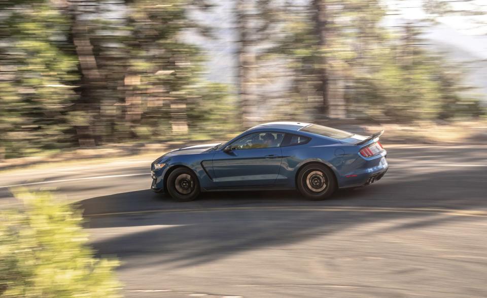 <p>Beastly as the Voodoo V-8 sounds, the GT-350 is surprisingly easy to drive quickly on a twisting mountain road.</p>