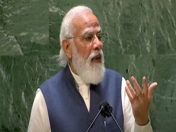 Prime Minister Narendra Modi at his UNGA address.