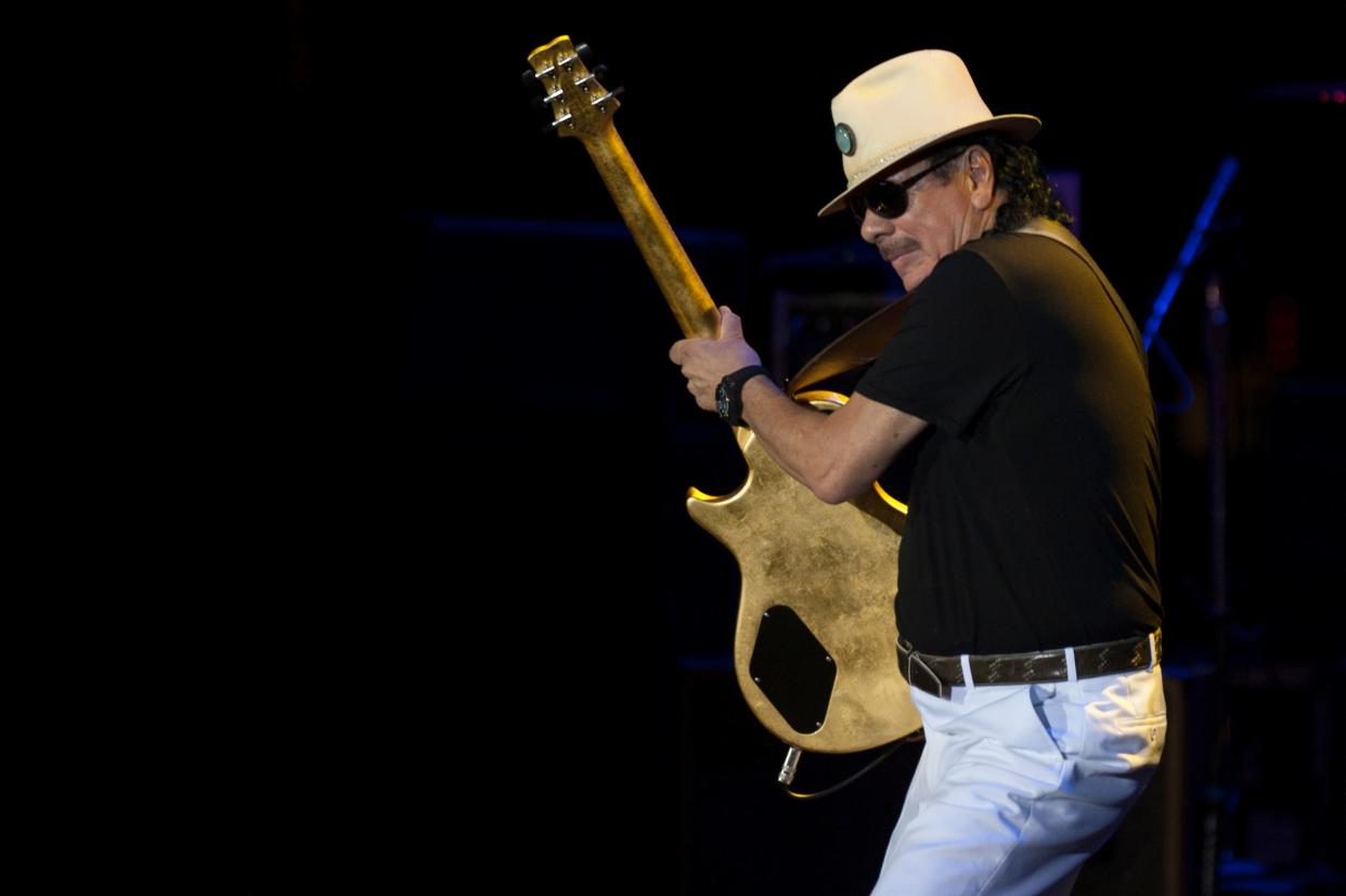 Carlos Santana performs at the Starlite music festival in Marbella, Spain, on July 24, 2016.