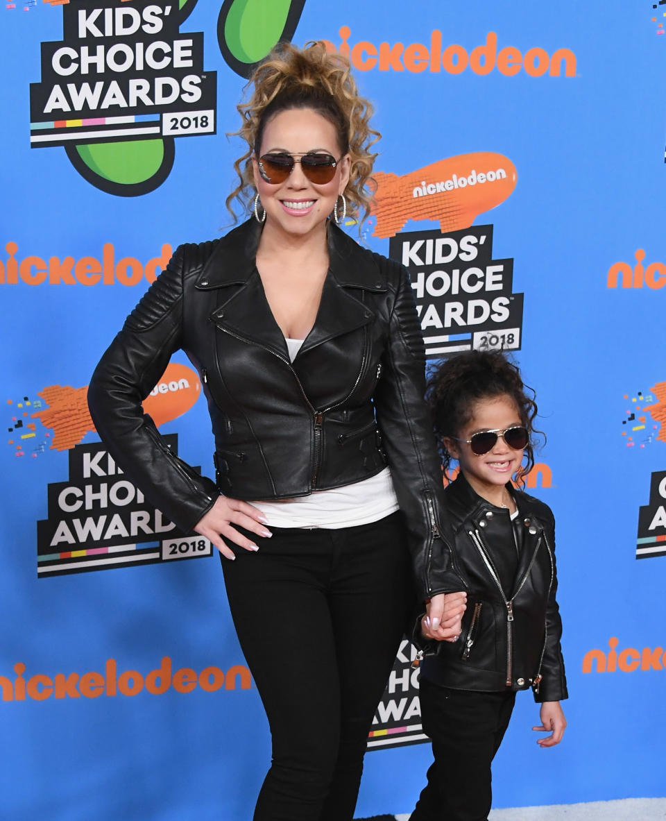 Mariah Carey and Monroe Cannon attend Nickelodeon's 2018 Kids' Choice Awards at The Forum on March 24, 2018