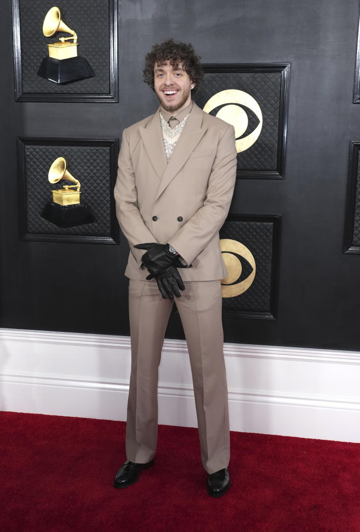 Jack Harlow arrives at the 65th annual Grammy Awards on Sunday, Feb. 5, 2023, in Los Angeles. (Photo by Jordan Strauss/Invision/AP)